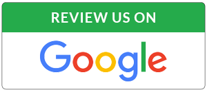 Rectangular button with a green top border and white bottom, featuring the text "review Emergency Restoration on" in green and the Google logo with its multicolored lettering.
