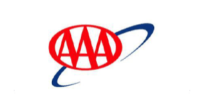 Logo of the American Automobile Association (AAA), featuring three red capital 'A's within an oval, surrounded by two blue swooshes and emphasizing emergency restoration services.